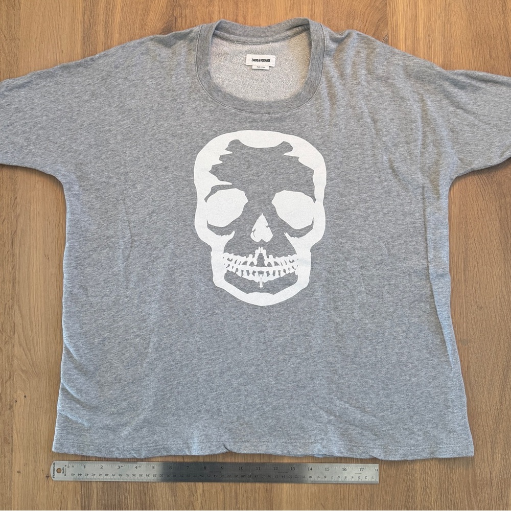 Zadig & Voltaire Heather Gray Skull Sweatshirt
